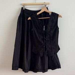 Free People Eyelet Top & Skirt Set